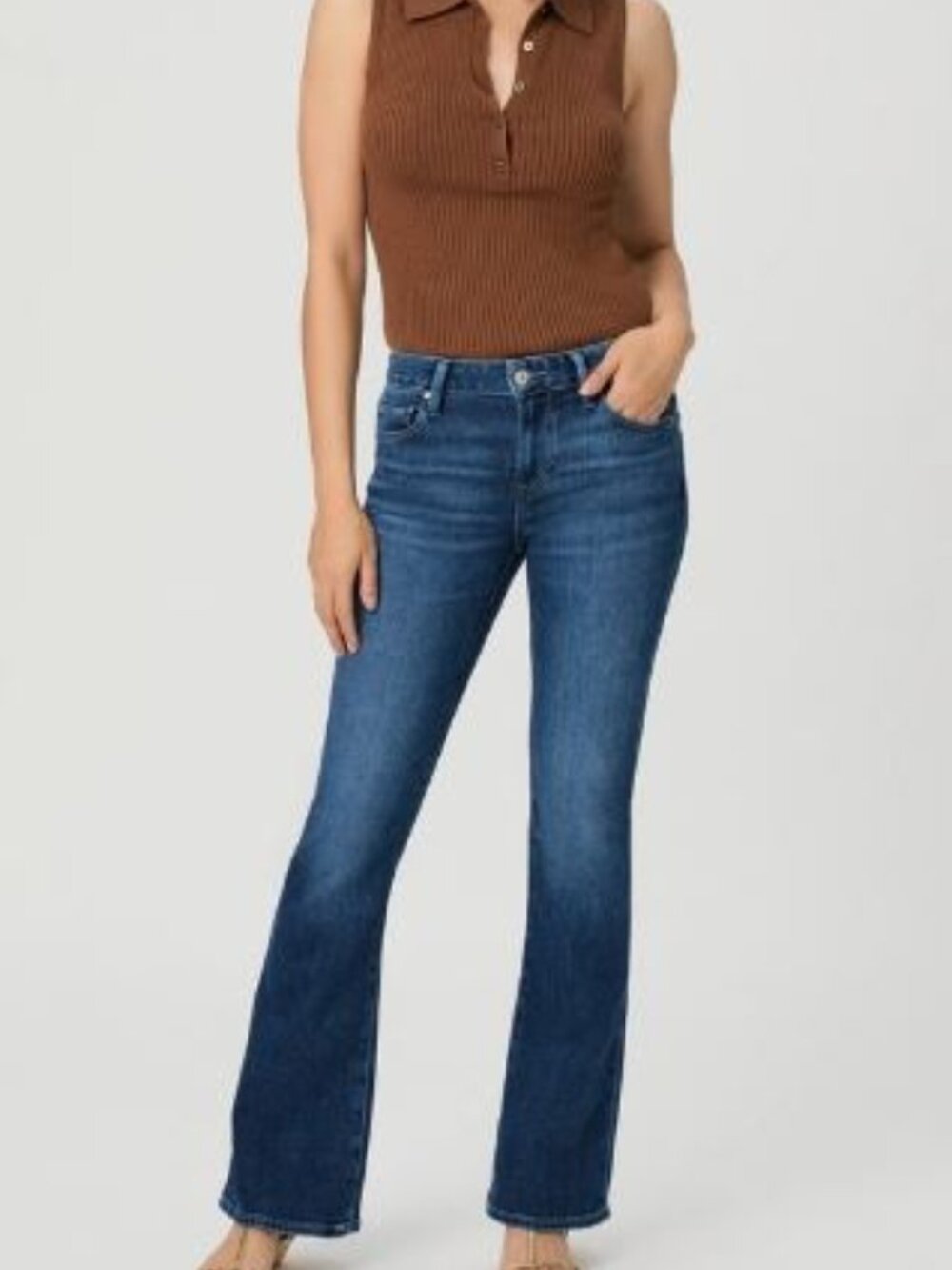 Paige Women's Blue Wash High Rise Laurel Canyon Bootcut Denim Jeans Size 29x32